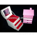 house shape jewellery gift box with mirror and velvet